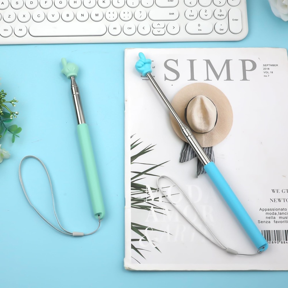 2pcs Telescopic Teachers Pointer, Pointer Sticks with Lanyard, Extendable...