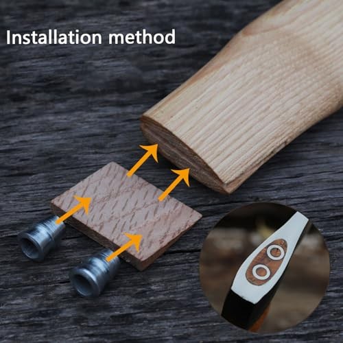 Axe Handle Replacement, 13in+11in Hickory Hatchet Handle Replacement log color