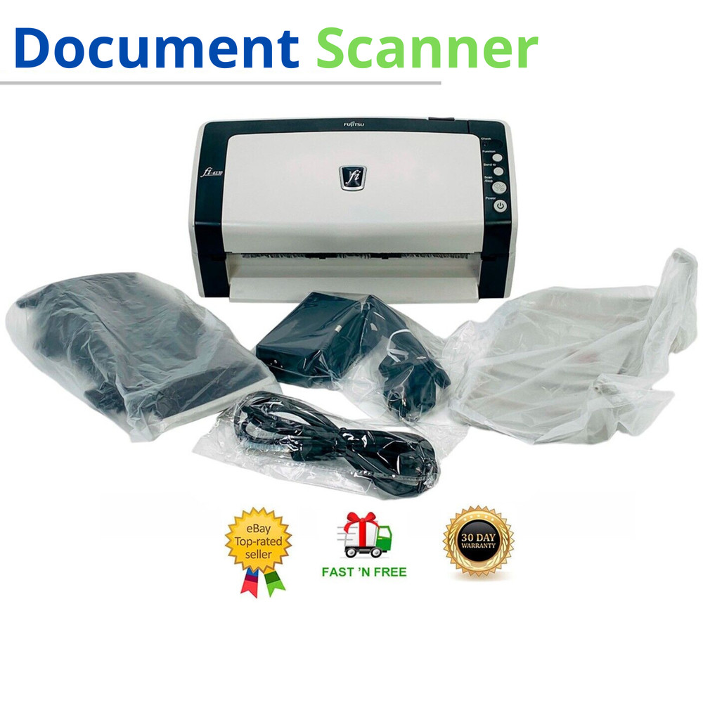 Color Duplex Desktop Document Scanner w/NEW Trays; USB Cable; AC Adapter