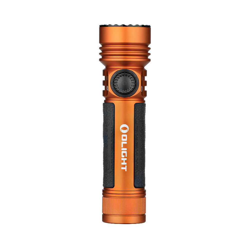 Olight Seeker 4 Pro Orange Flashlight, Versatile Holster, 4600L, Cool White