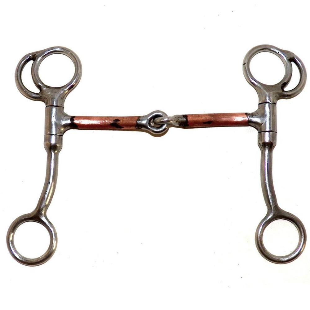 Bitmaster Smooth Copper Snaffle Tom Thumb Transition Bit 64905 5 inch Mouth
