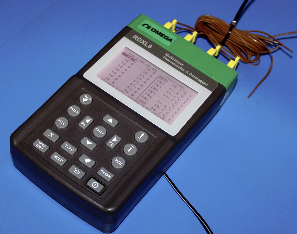 OMEGA RDXL8 8 Input Portable Thermometer Data Logger