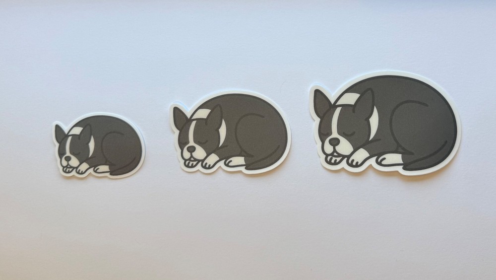 Boston Terrier Sleeping Sticker