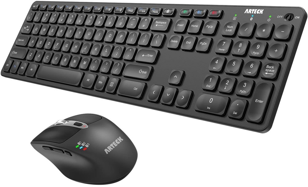 Universal MultiDevice Bluetooth Keyboard and Mouse Full Size Wireless Bluetoo...