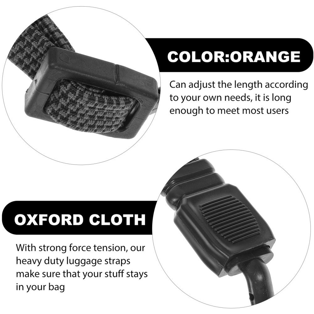 3 Pcs Heavy Duty Adjustable Bungee Cords Binding Straps With Hooks