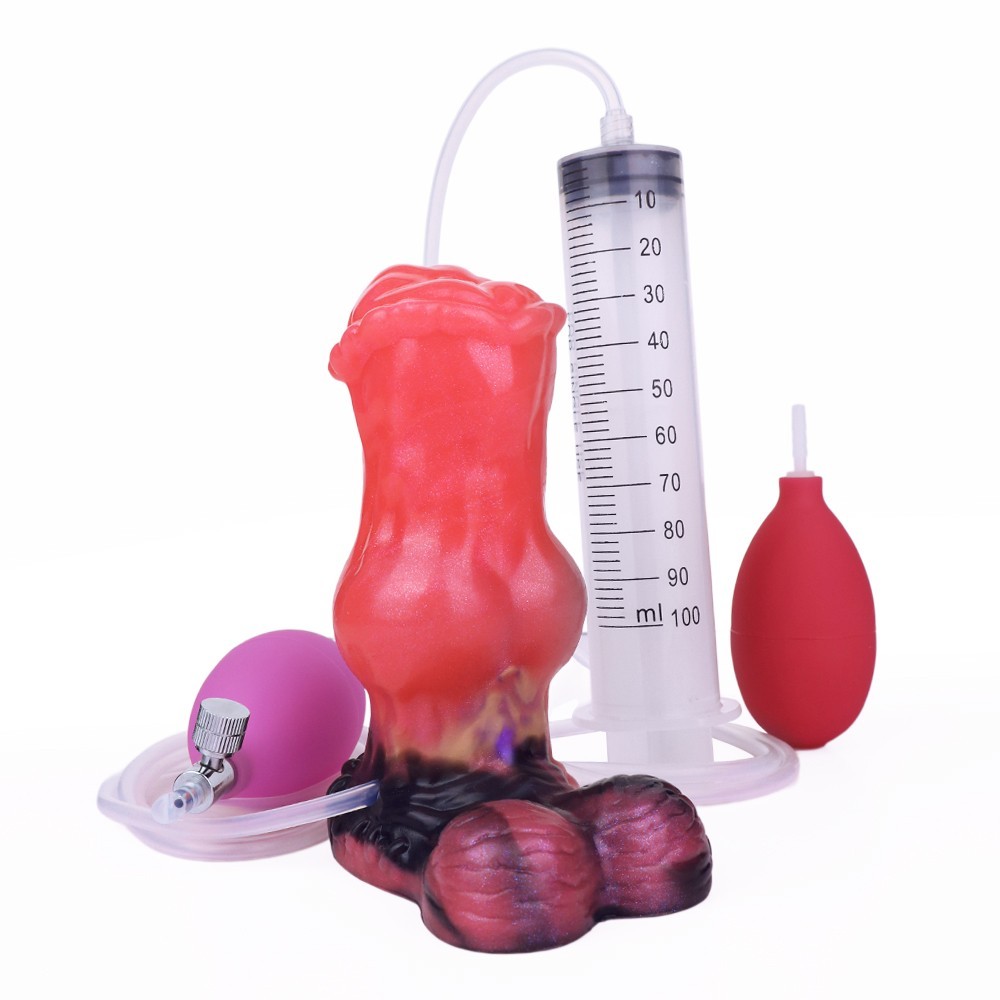 Fantasy Anal Plug Inflatable Ejaculation Dildo Squirting Penis Big Butt Expander