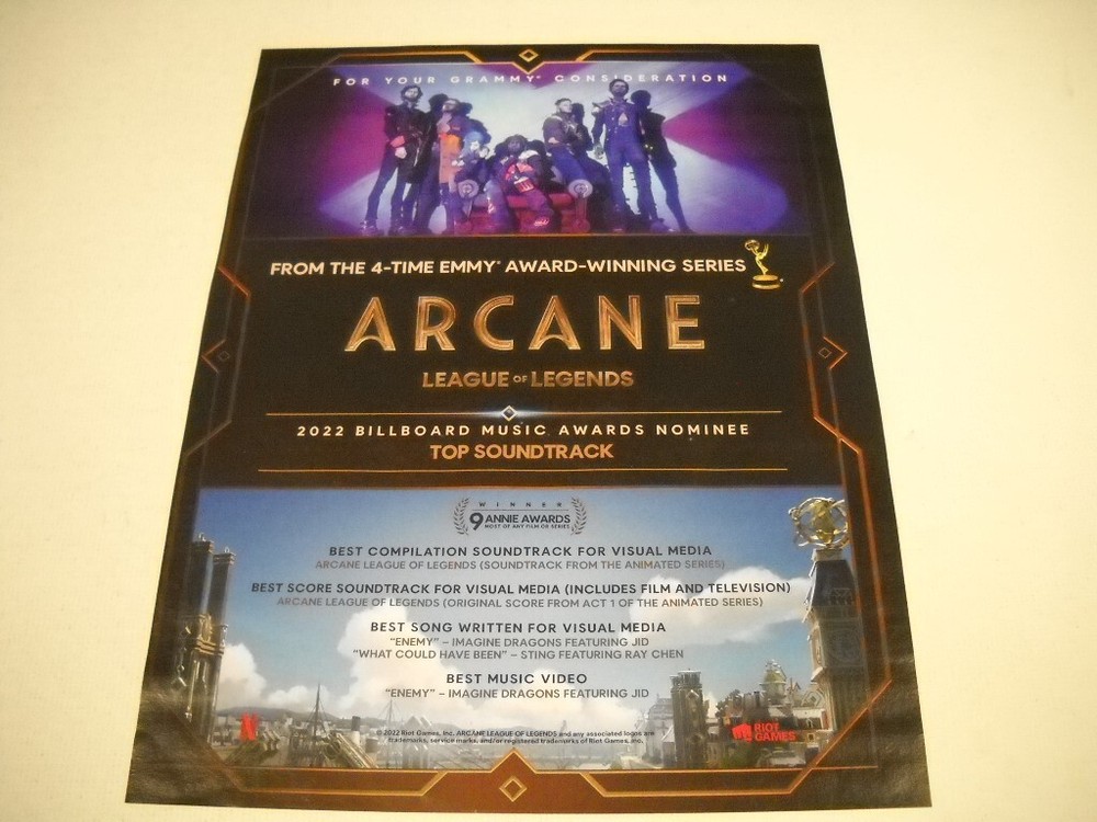 ARCANE League of Legends FOR YOUR GRAMMY CONSIDERATION 2022 Promo Display Ad
