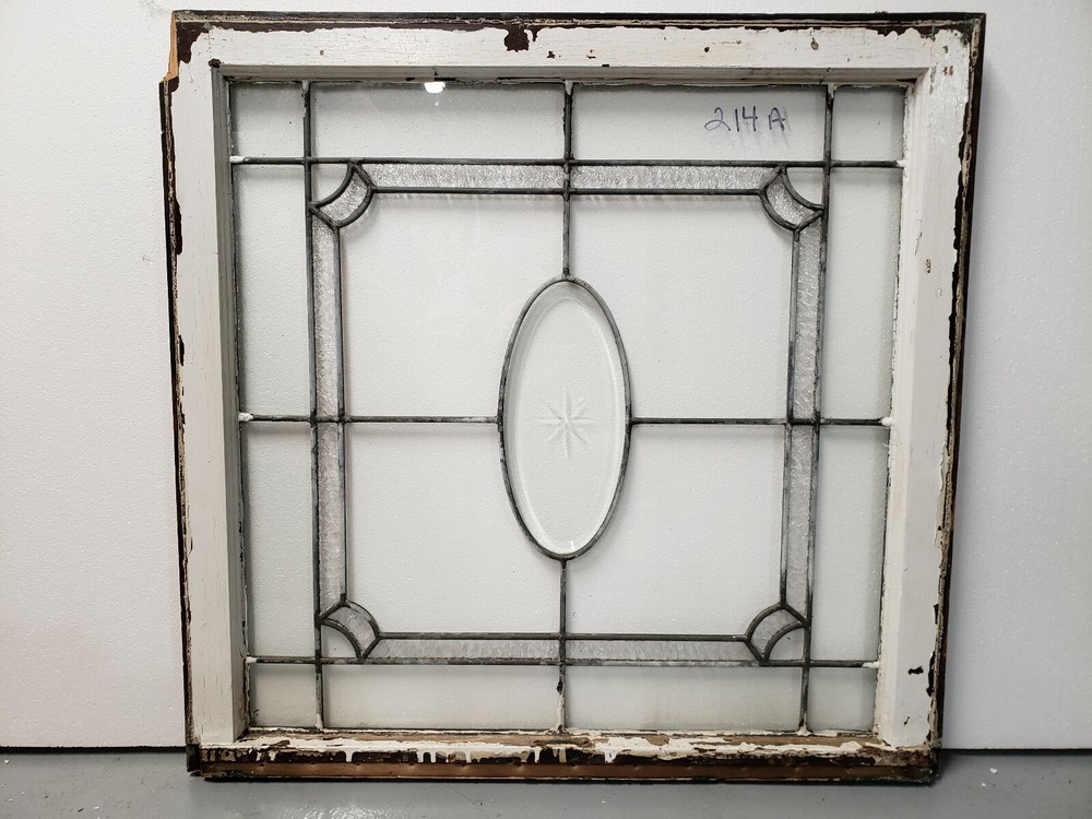 ANTIQUE BEVELED GLASS WINDOW  ARCHITECTURAL SALVAGE