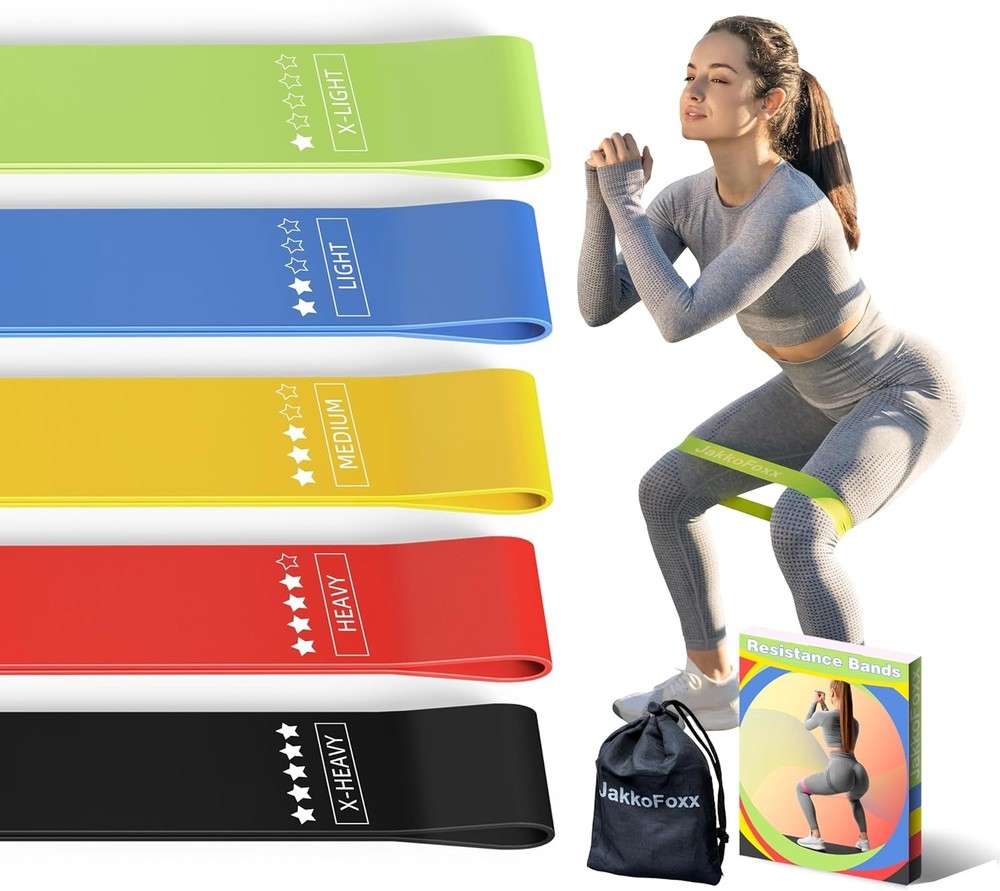 Color-Coded Resistance Bands Set for Versatile Training - Carry & Guide Included