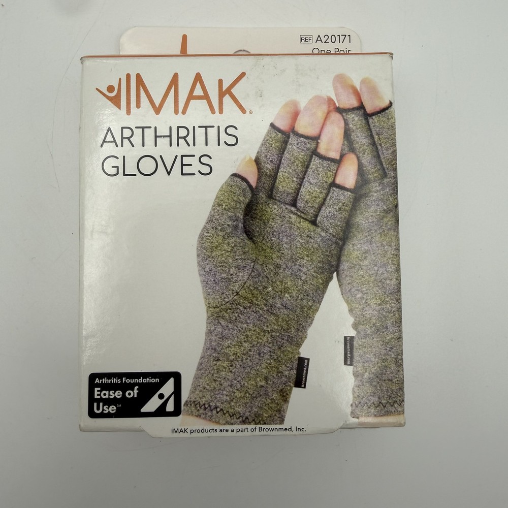 IMAK Arthritis Compression Gloves Medium Fingerless Pain Relief Support - Open