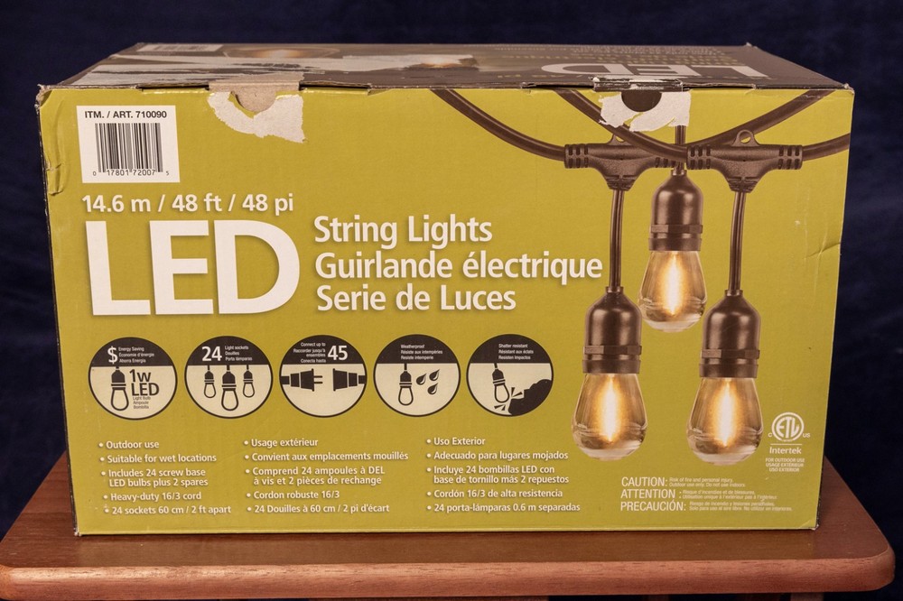 #1 Feit Electric 48ft LED Filament String Light Set Item 710090 Open Box
