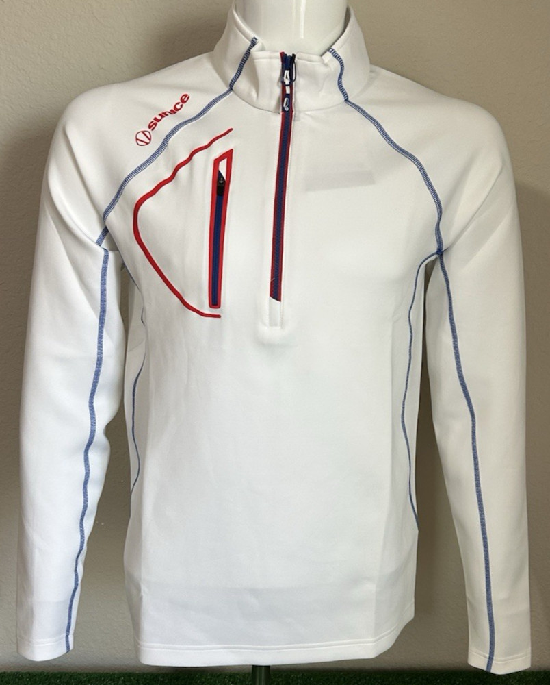 Sunice Allendale Layers LS Pullover Shirt Men's Size Small White & Blue, New