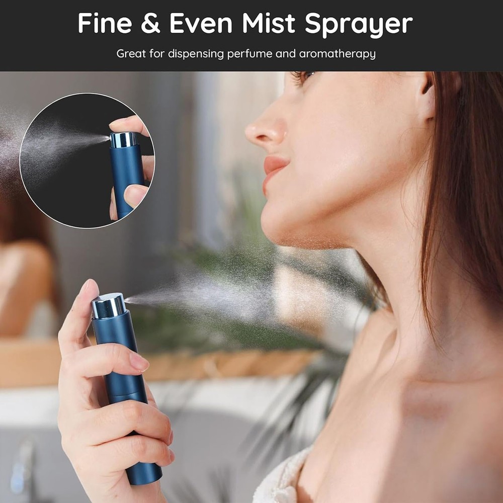3pcs 10ml Rotatable Perfume Atomizer Refillable Spray Bottles with Refill Tools