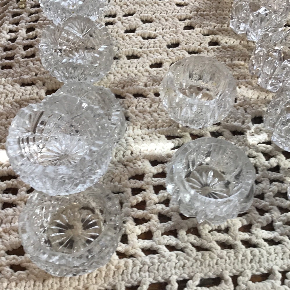 12 antique crystal open salts