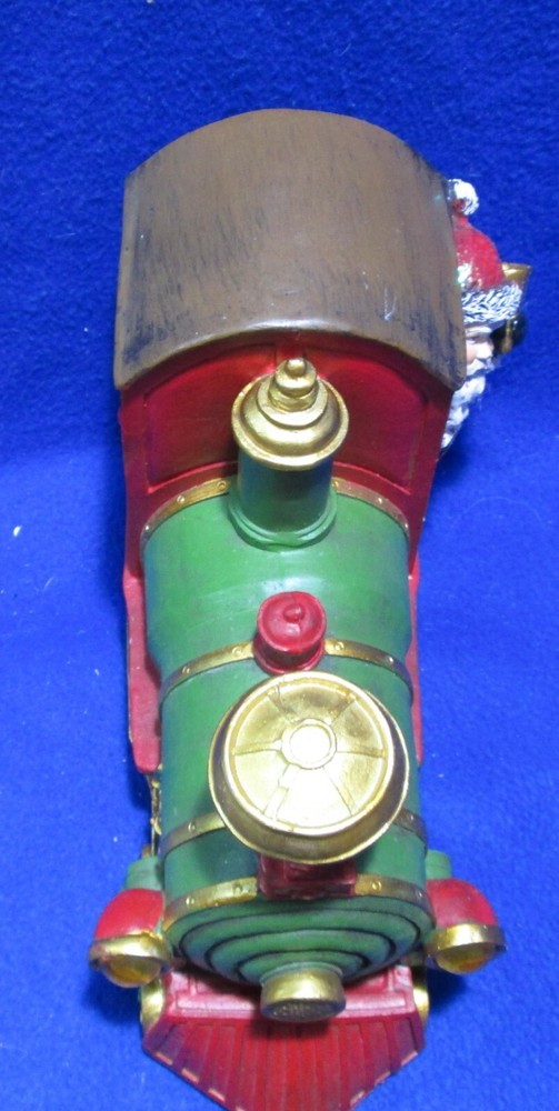 Christmas train with Santa as engineer, resin