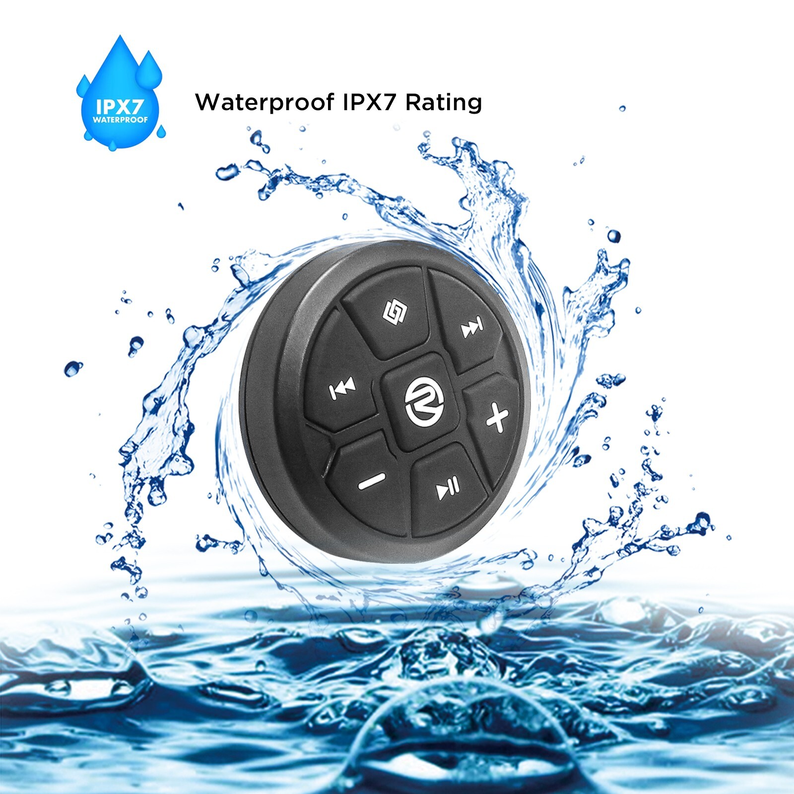 Recoil PRC2B Black Waterproof Bluetooth Wearable Media Button for Car Bike Boat