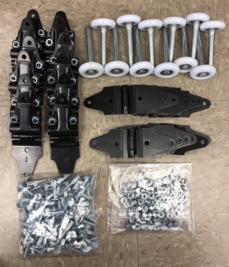 36 Pack - Whiting Door Repair Kit - Hinges, 2" Rollers, + Hardware! Overhead