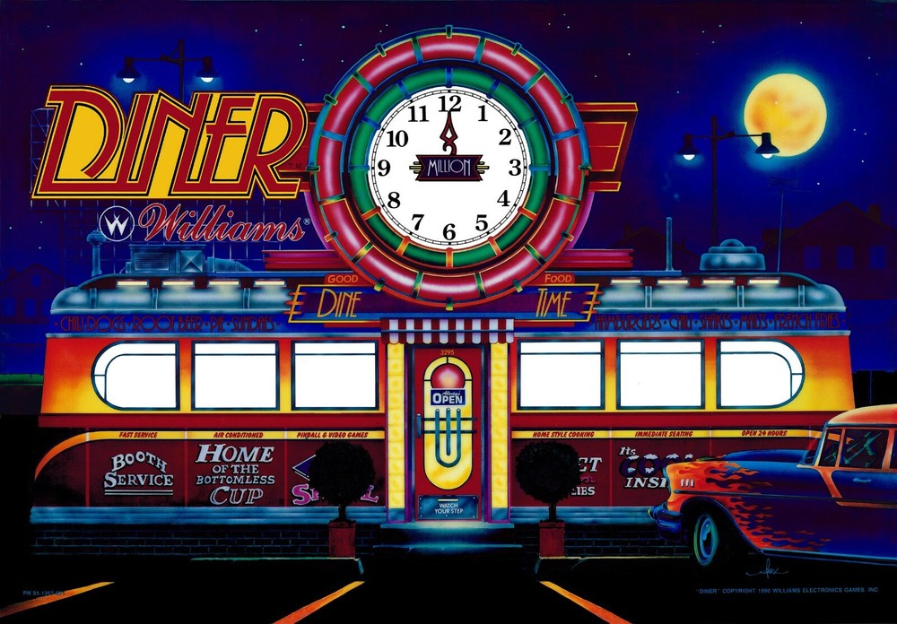 Williams Diner Pinball Machine Translite NEXT GEN