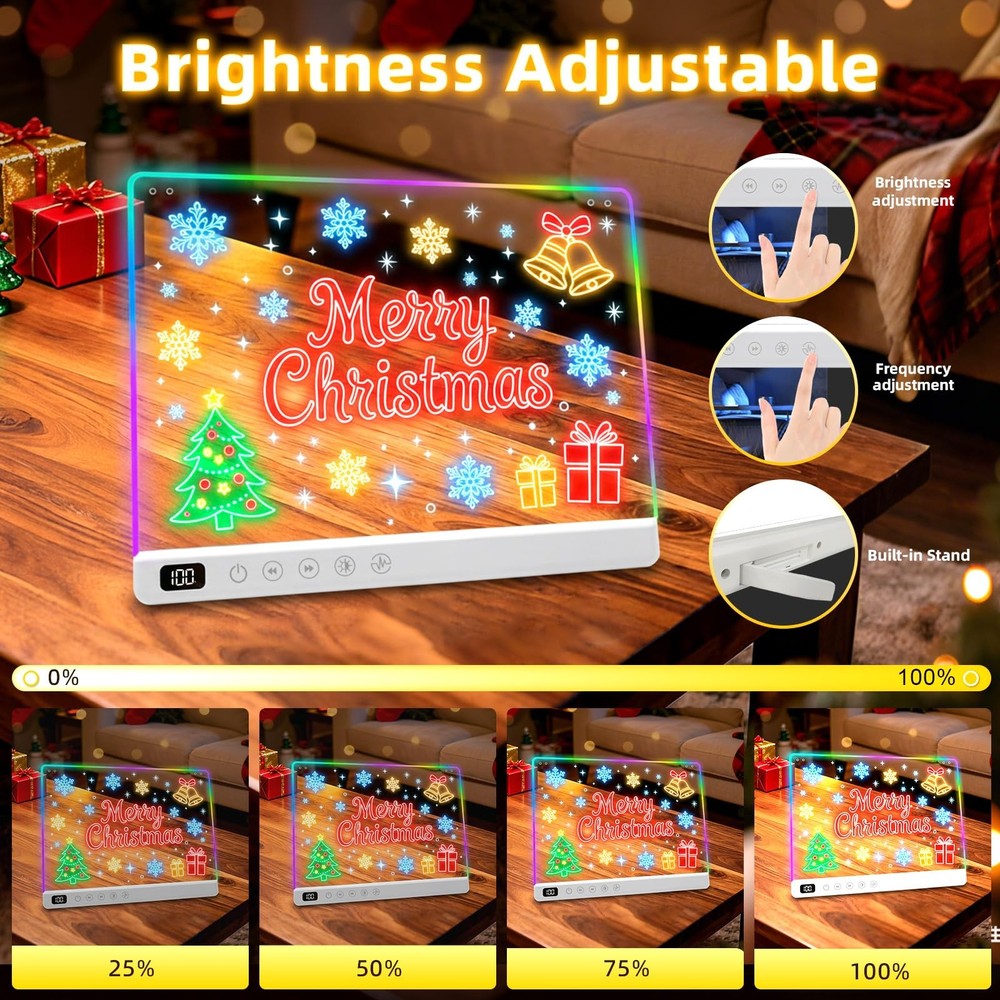 Led Drawing Board with 13 Light Effects 16 Rechargeable Glow Doodle LED Note