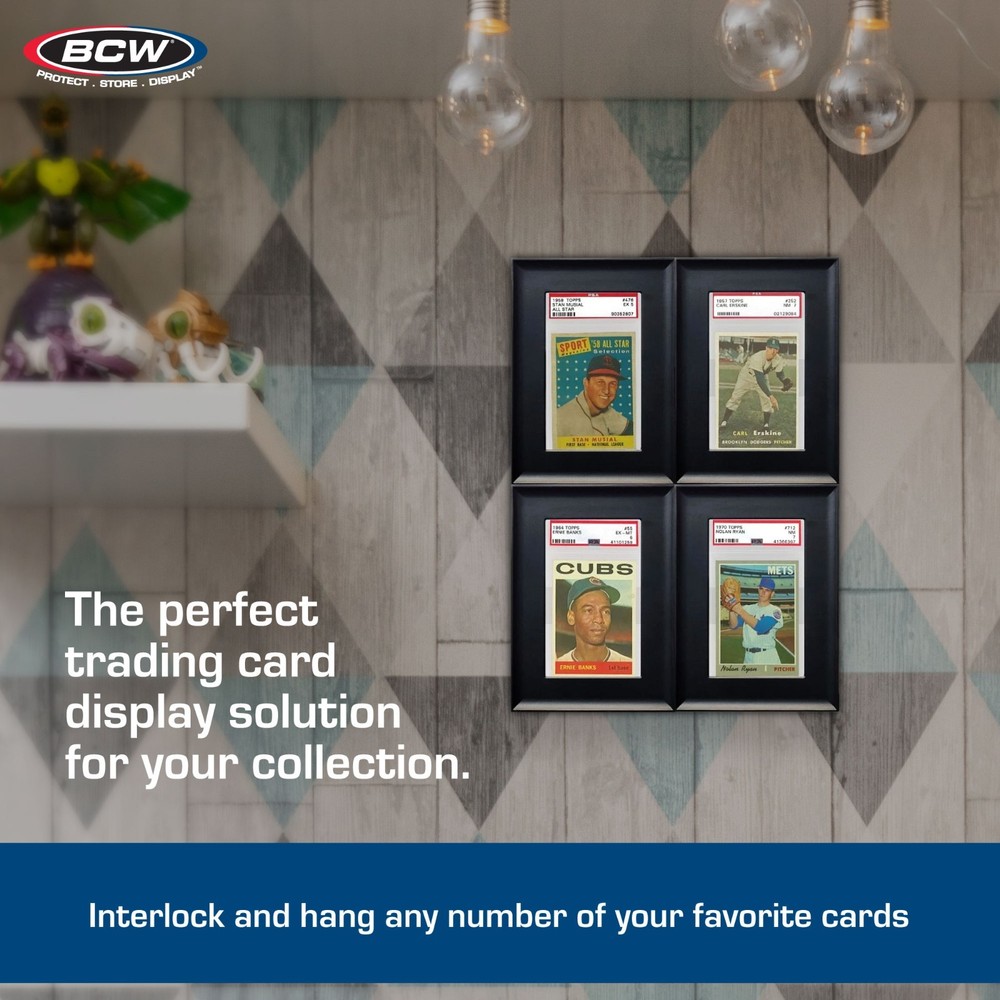 BCW Wall Mountable Interlocking Graded Card Display Frames Black New Pack of 24