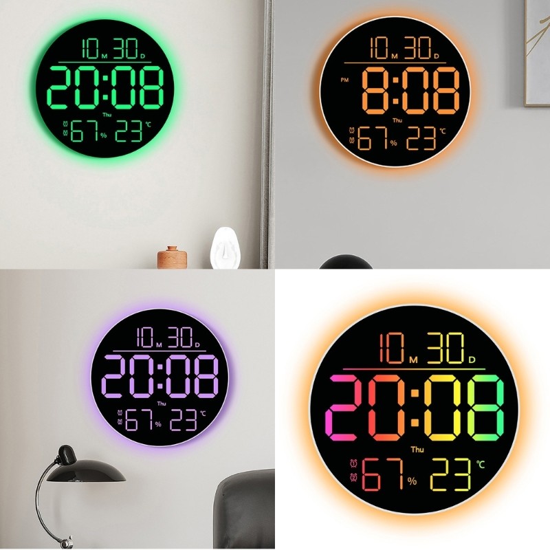 Color Clock Oversized Temperature Display