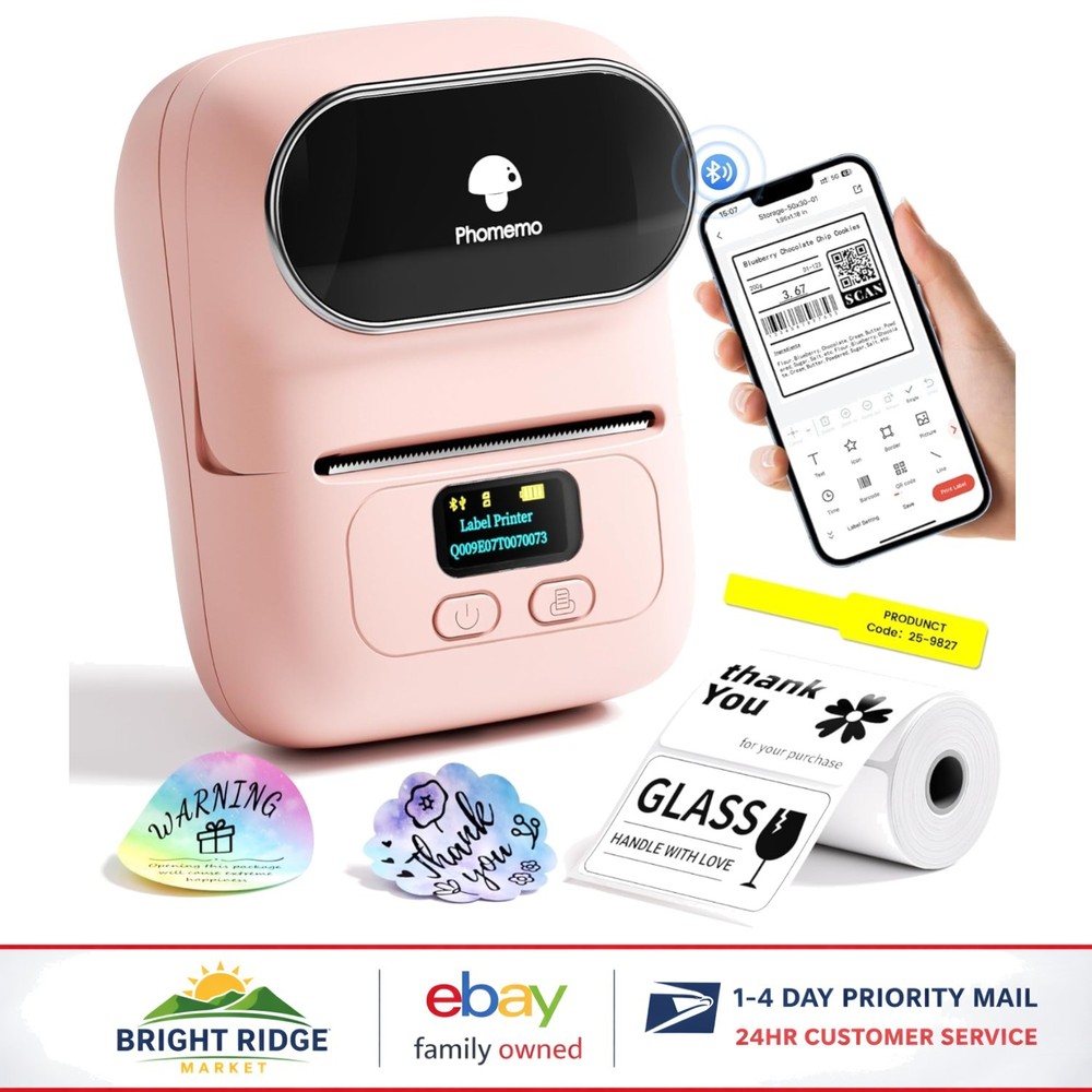 Mini Label Printer with Thermal Technology for Quick Black and White Prints