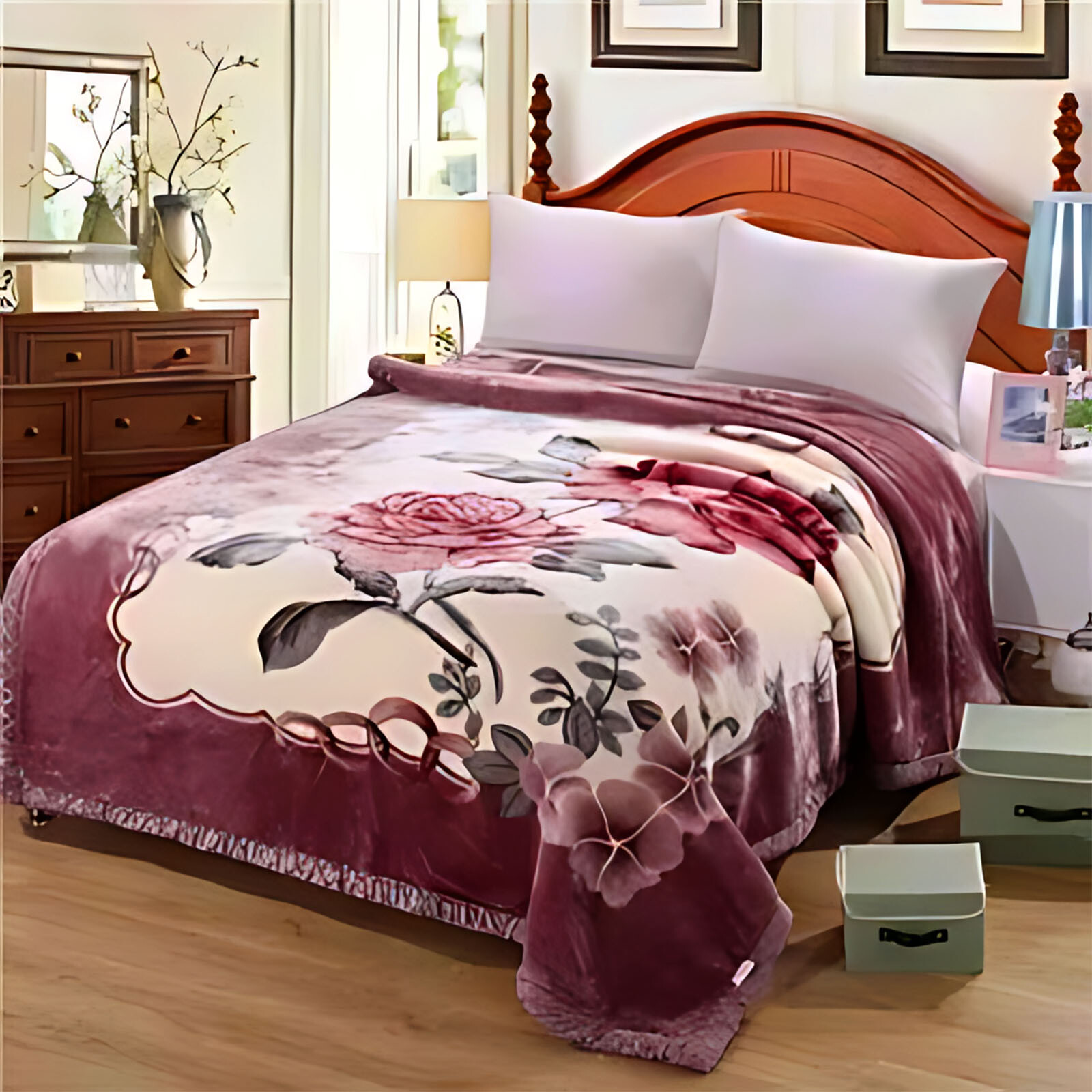 2-Ply Thick Heavy Fleece Blanket 4.4/6.6/7.7lb Printed Silky Soft Warm Blanket
