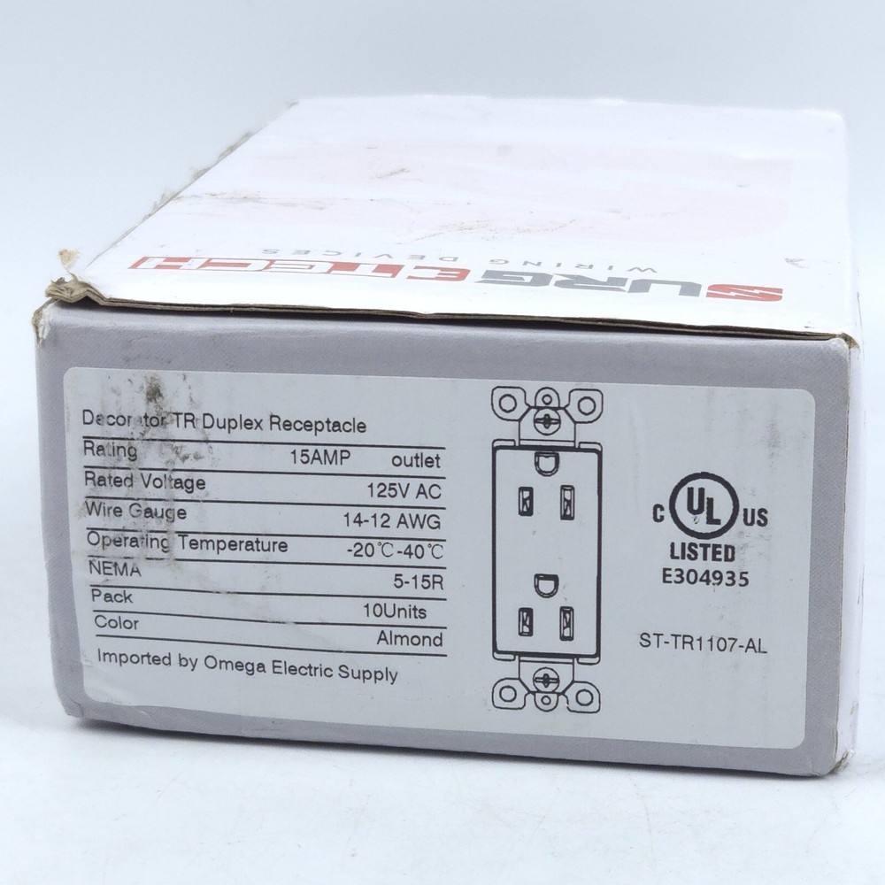 8 Pack Light Almond Decora Duplex Receptacles Outlet