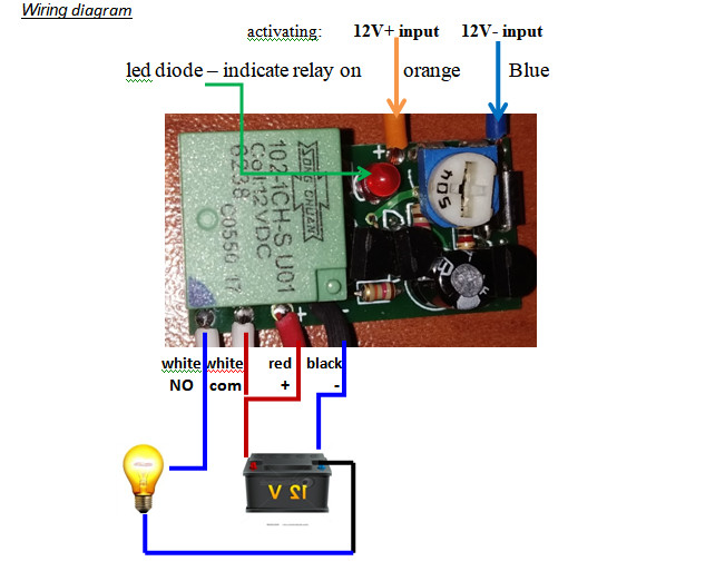 Car positive & negative activating timer switch relay 1-90s 20A delay off 12V