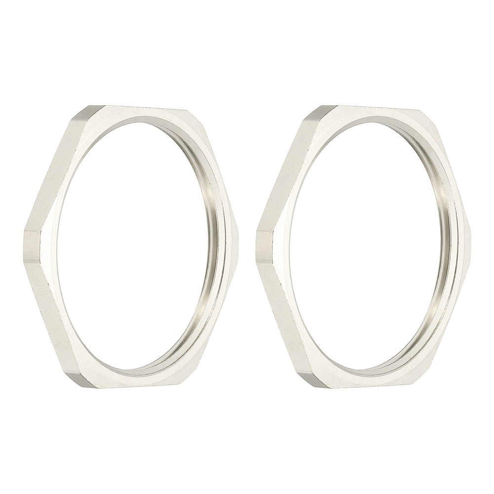 2Pcs NPT Cast Pipe Fitting Hex Locknut Nickel Plated Copper NPT2