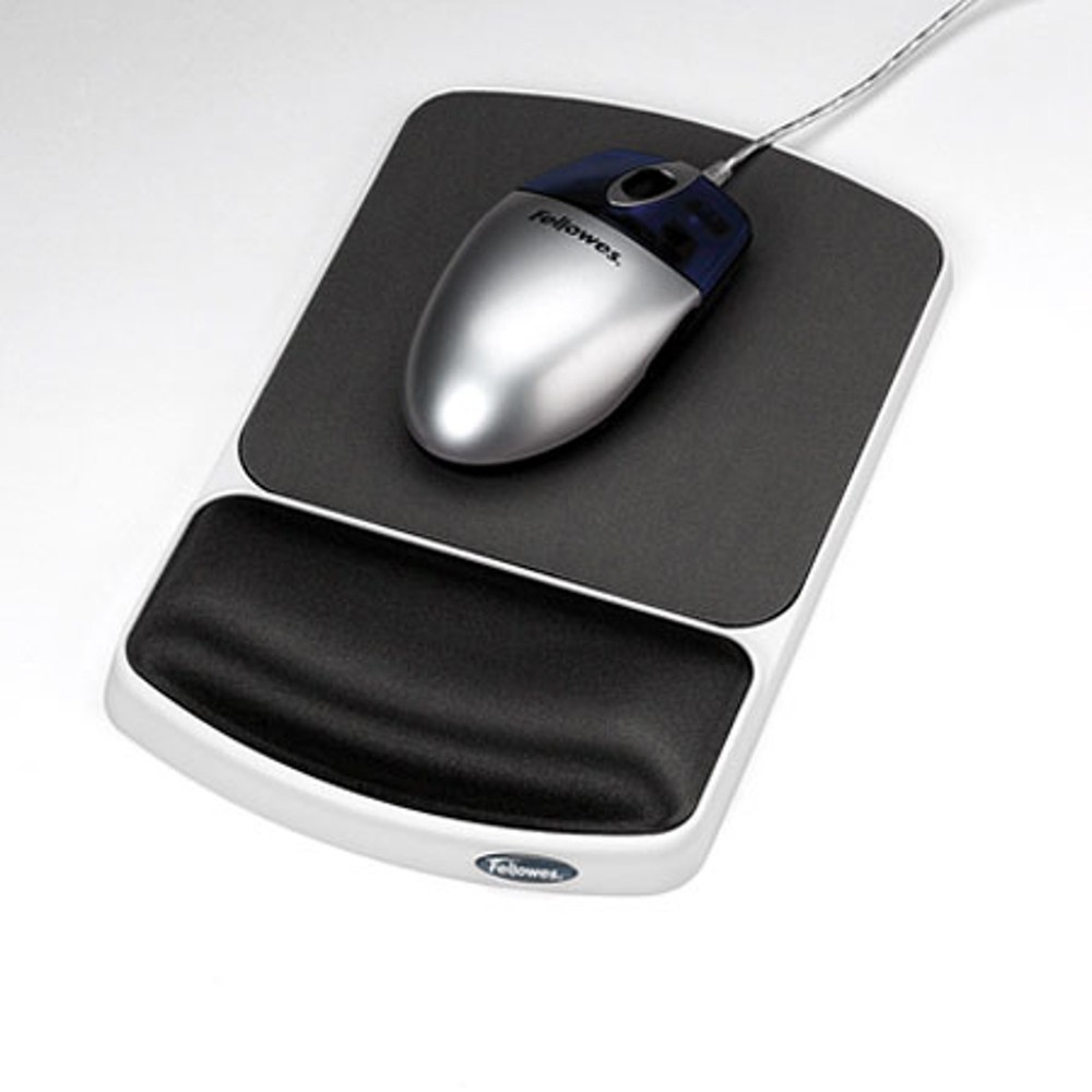 Fellowes Gel Wrist Rest and Mouse Pad, Graphite/Platinum