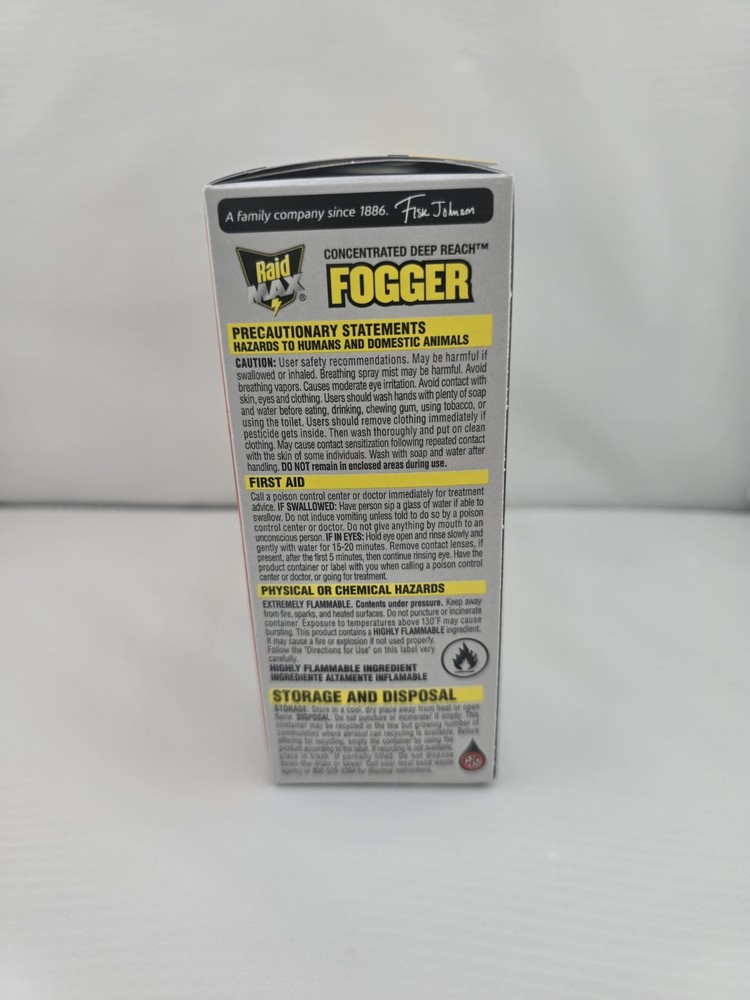 RAID MAX CONCENTRATED DEEP REACH FOGGER Kills Roaches & Fleas 3-Pack