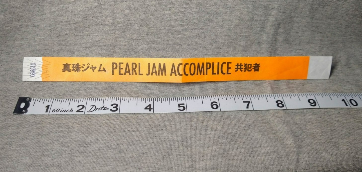 Pearl Jam 2 Wristbands 真珠ジャム PEARL JAM ACCOMPLICE 共犯者 Unused Orange Ten Vedder