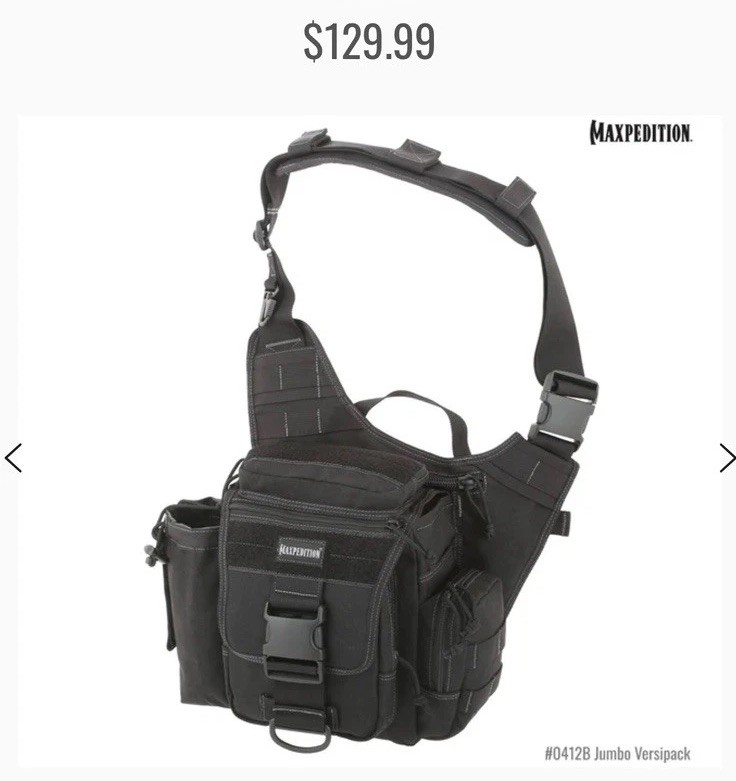 Maxpedition Jumbo Versipack Tactical Sling Bag Black EDC