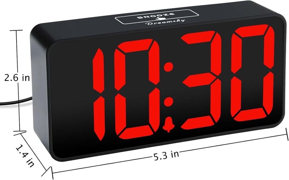 User-Friendly Digital Clock with Jumbo Numbers, USB Charging & Adjustable Volume
