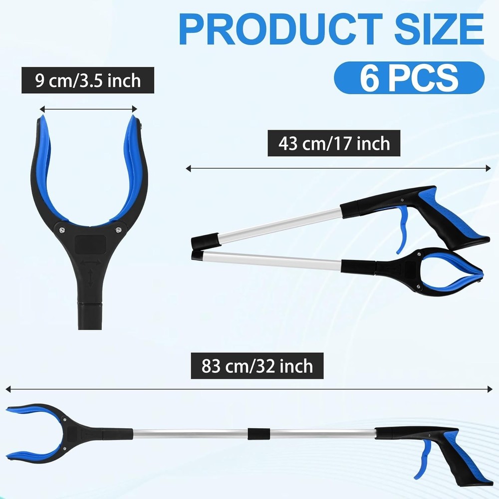Multi-Use 6-Pack 32-Inch Grabbers - Lightweight Assist Tools for Everyday Tasks