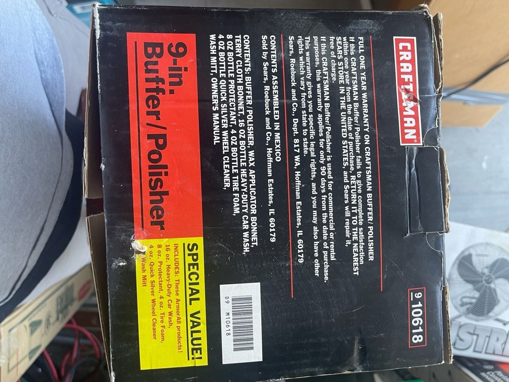 Craftsman 9-in. Random Orbit Buffer/Polisher System Model 646.10659 with Manual