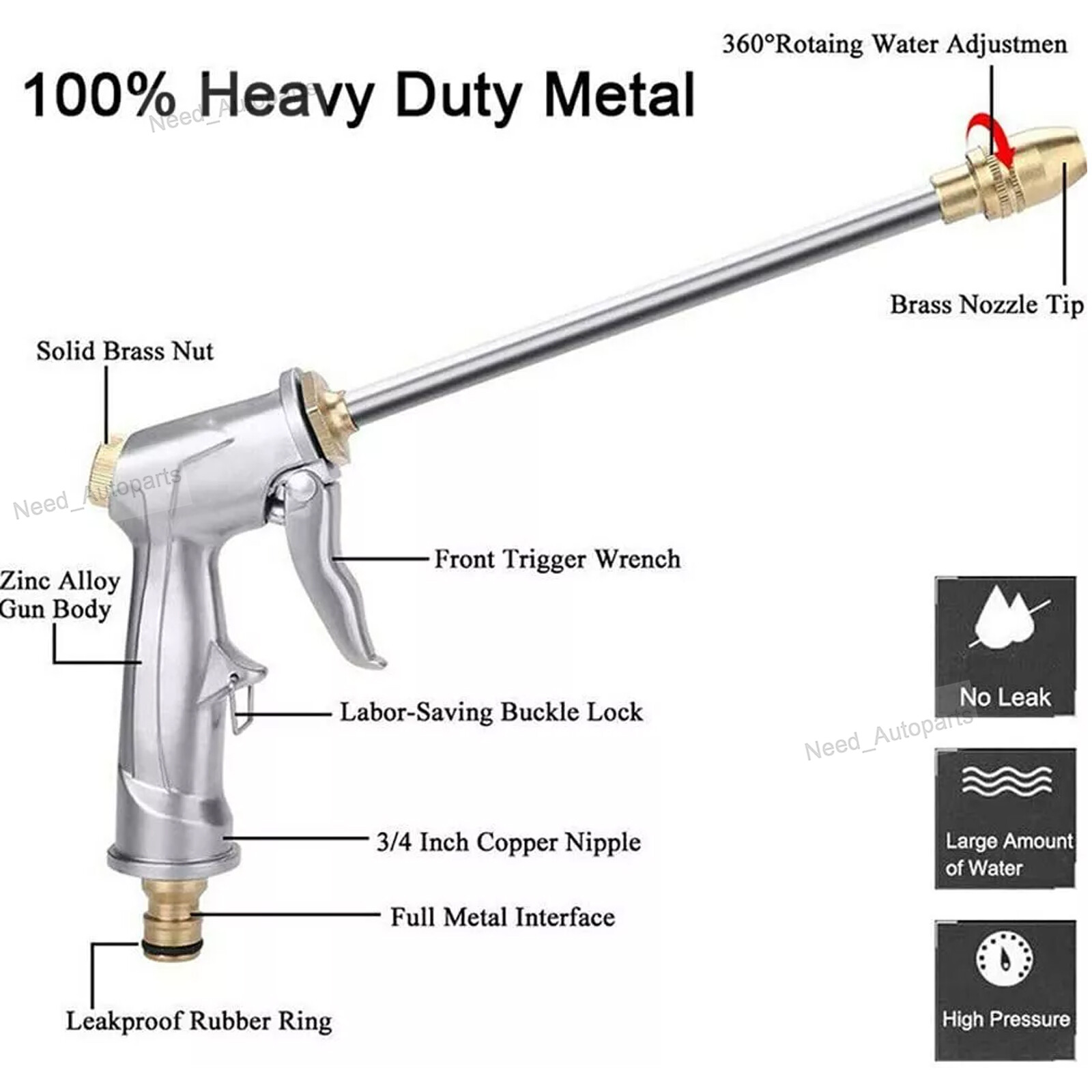 Car Snow Foam Washer Gun High Pressure Garden Wash Cleaning Soap Bottle Sprayer