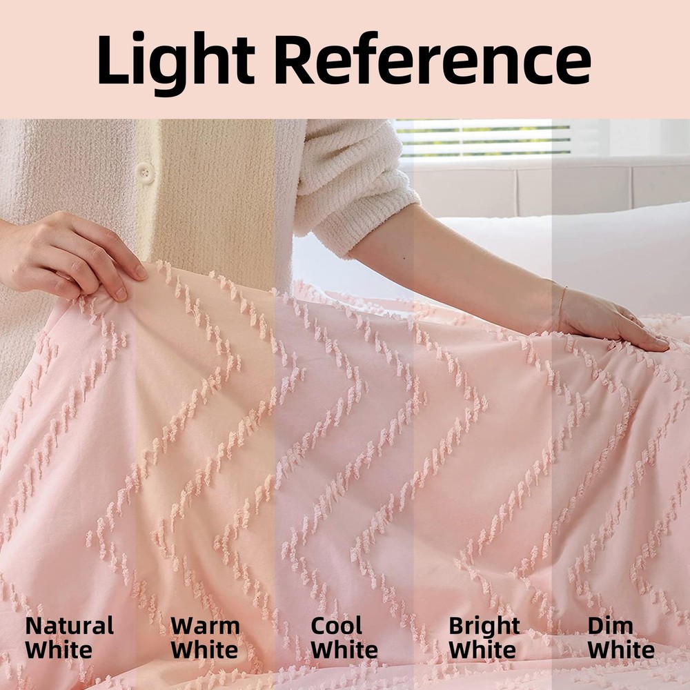 Pink Full Comforter Set 3Pcs, Boho Blush Full Size Bedding Set, Vertical Tuft...