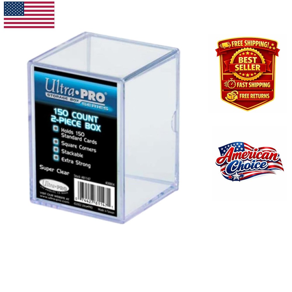 150-Count Acrylic Card Storage Box Set: Stackable & Air-Tight Protection