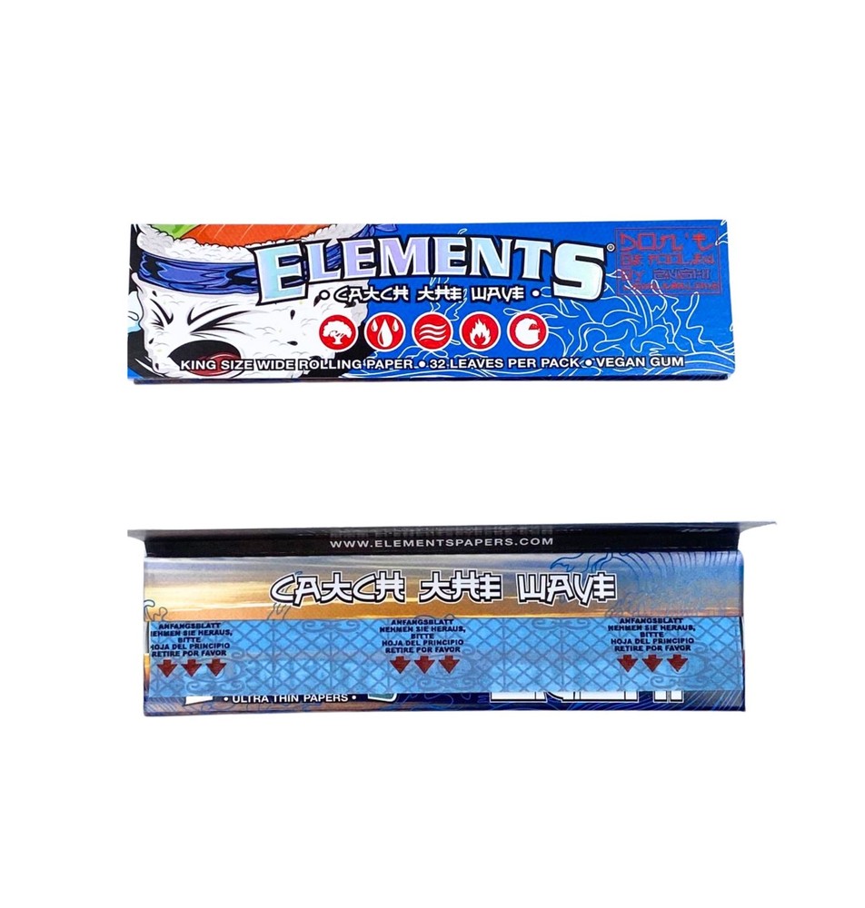 Elements “Catch the Wave” King Size Wide Rolling Papers – Full Box