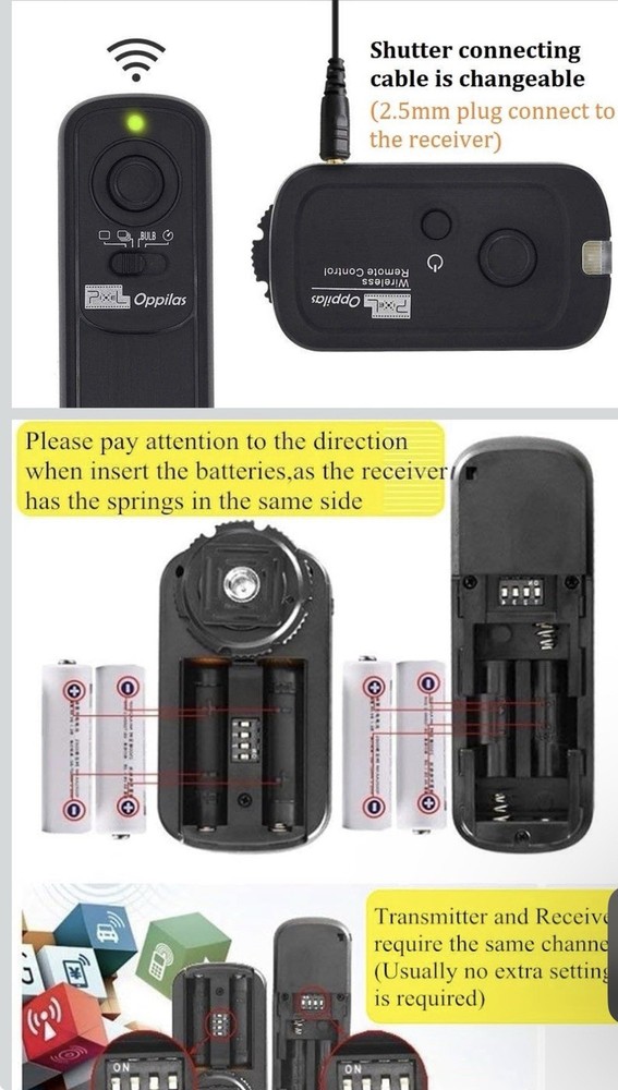 Pixel 2.4GHz Wireless Remote Shutter Release UC1 for Olympus RM-UC1 E-M1 E-M5