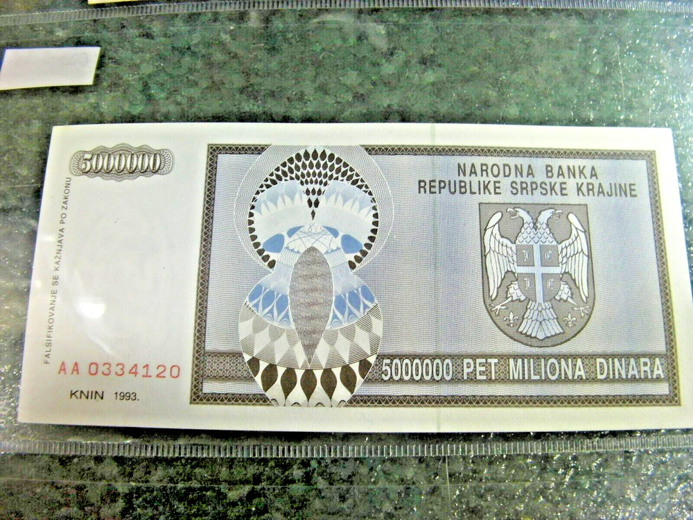 +BANK NOTES WORLD CROATIA 3 NOTES G5