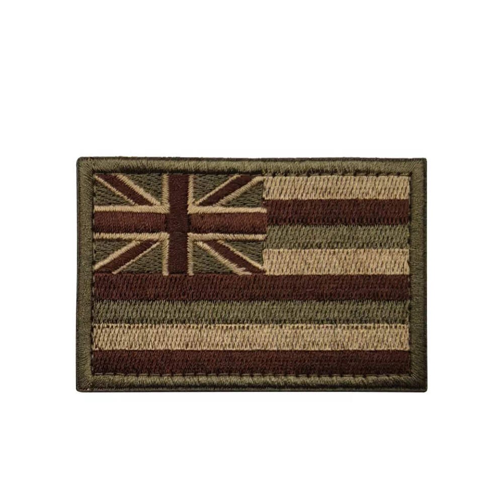 Subdued Hawaii State Flag Embroidered Hook and Loop Tactical Morale Patch FREE U