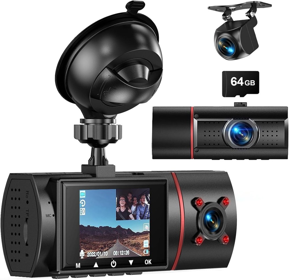 3 Channel Dash Camera Night Vision G-Sensor