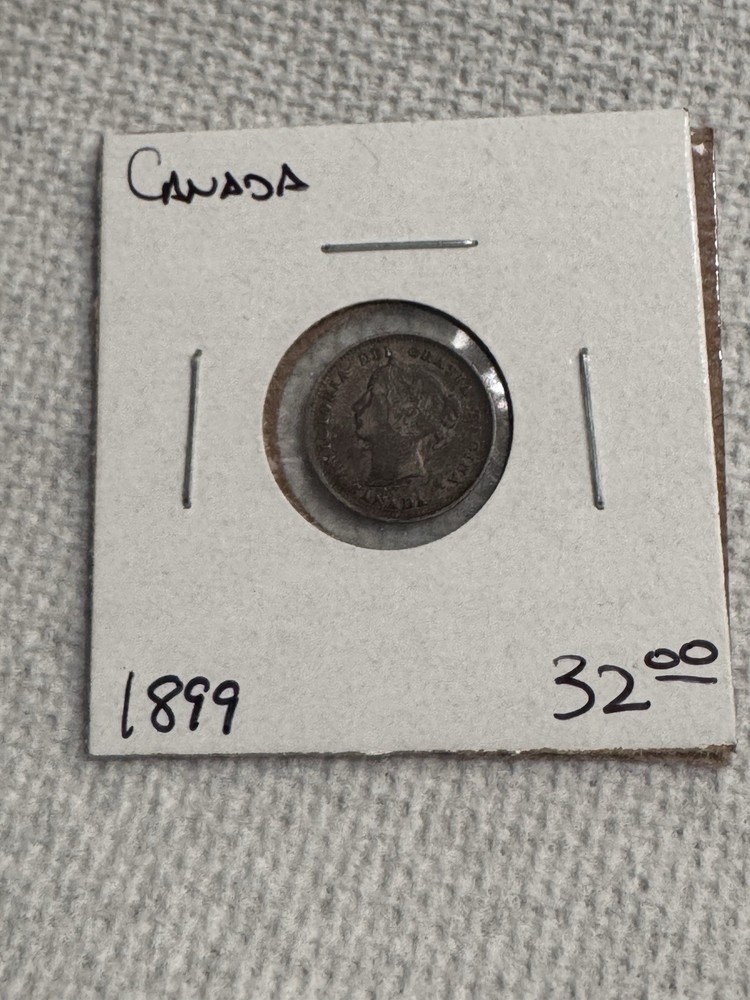 1899 Canada 5 Cents Small Silver Coin