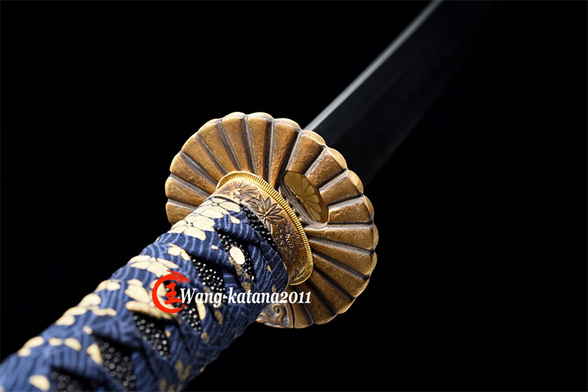 Full Tang Sharp Japanese Samurai Katana Sword T10 Clay Tempered Brass Fittings