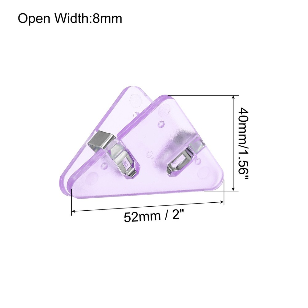 Multifunctional Document Clip,5Pcs Triangular Book Page Corner Clip,Clear Purple