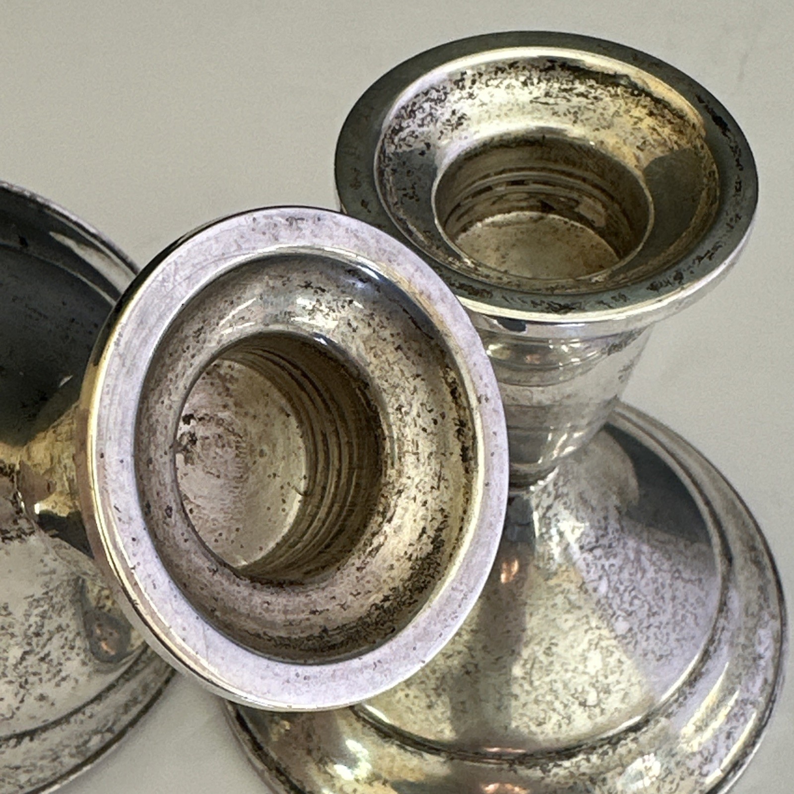 Pair Towel weighted Sterling Silver Candlesticks Candleholders Classic