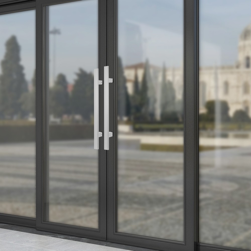 Stainless Steel Double Sided Push Pull Door Handle, H-shaped Door Pull Handle